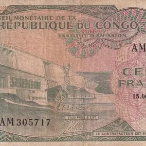 Billet Congo (République du) 100 Francs - Barrage - 15-06-1963- Série AM - P.1 Meilleur Prix