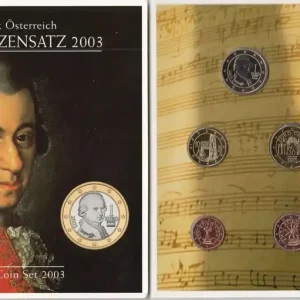 Acheter En Ligne Autriche Série BU Euro 2003 - 8 Pièces - Mozart et Bertha Von Suttner