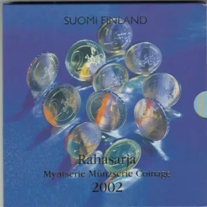 Produit De Marque Finlande Coffret BU Finlande 2002 - 8 monnaies en euro + 1 Médaille - Abimé