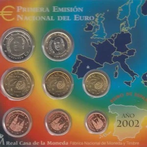 Vente Directe Espagne Série Espagne 2002 -Serie de 8 pièces Euro