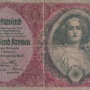 Billet Autriche 5000 Kronen - Jeune Femme - 1922 - P.79 Haute Qualité