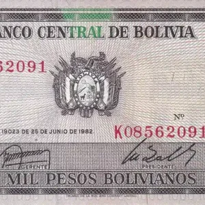 Top Qualité Billet Bolivie 1000 Pesos Bolivianos - Juana De Padilla - Maison de la liberté - 1982 - Série K - P.167