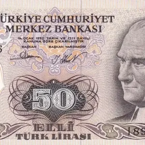 Prix Bas Billet Turquie 50 Turk Lirasi - Pdt Ataturk - ND (1976) - Série I - P.188