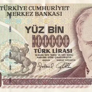 Affaire À Saisir Billet Turquie 100000 Turk Lirasi - Pdt Ataturk - ND (1991) - Série F - P.206