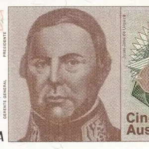 Billet Argentine 5Australes - J De Urquiza - ND(1985) - Remplacement - P.324r Gros Lot