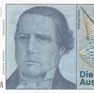 Billet Argentine 10 Australes - S. Derqui - ND(1985) - Remplacement - P.325r Commander Maintenant