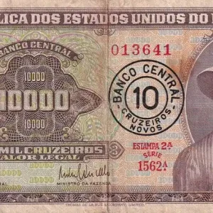 En Vogue Billet Brésil 10 Cruzeiros novos sur 10000 Curzeiros - Santos-Dumont - ND (1967) - P.189b