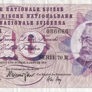 Livraison Mondiale Billet Suisse 10 Francs - Gottfried Keller - Fleurs - 1970 - P.45p