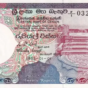Billet Ceylan 20 Rupees - Fleurs - 1982 - Série F.1 - P.93a Super Prix