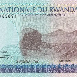 Billet Rwanda 1000 Francs - Volcan - Bétail - 1998 - Série AW - P.27b Must-Have