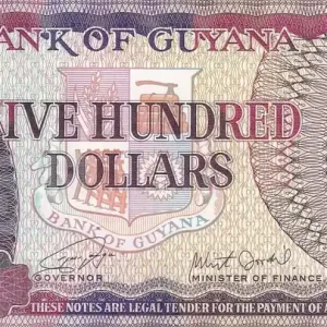 Achat Immédiat Billet Guyana 500 Dollars - Carte du Guyana - ND (2018) - Série AT - P.37B