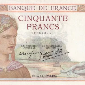 Billet France 50 Francs - Cérès - 03-11-1938 - Série T.9066 - F.18.18 Expédié Aujourd’hui