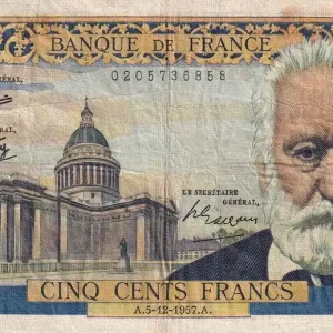 Billet France 500 Francs - Victor Hugo - 05-12-1957 - Série H.83 - F.35.07 Jusqu’à Épuisement Des Stocks