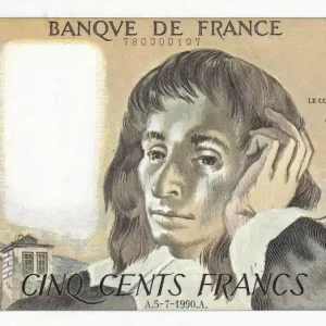 Offre Spéciale Billet France 500 Francs - Pascal - 05-07-1990- Série A.313 - 107ème billet pour cette signature - F.71.44A313