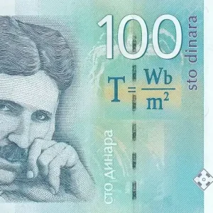 Original Billet Serbie 100 Dinara - Nikola Tesla - 2013 - Série AL