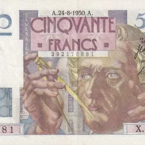 Meilleure Vente Billet France 50 Francs - Le Verrier - 24-08-1950 - Série X.157 - F.20.16