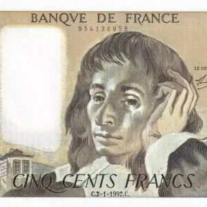 Offre Limitée Billet France 500 Francs - Pascal - 02-01-1992 - Série R.382 - F.71.49