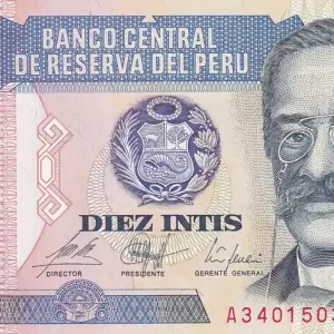 Remise Billet Pérou 10 Intis - Ricardo Palma - Agriculture - 1987 - Série A-M - P.129