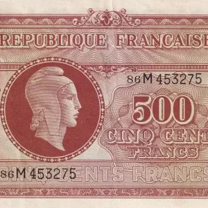 Billet France 500 Francs - Marianne - 1945 - Lettre M - VF.11.02 Prix Cassé