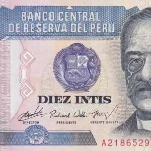 Billet Pérou 10 Intis - Ricardo Palma - Agriculture - 1985 - Série A-A - P.129 Produit De Marque