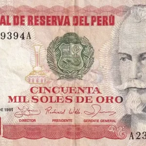 Populaire Billet Pérou 50000 Soles de Oro - Nicolas De Pierola - 1981 - Série A-A - P.122