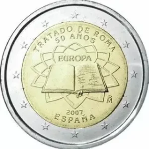 Espagne 2 Euros Commémo. Espagne 2007 - Traité de Rome Vente Directe