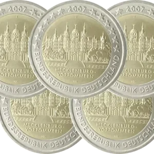 Allemagne Lot de 5 x 2 Euros Commémo. Allemagne 2007 - MecklenbourgPoméranie occidentale (les 5 ateliers) Nouvelle Collection