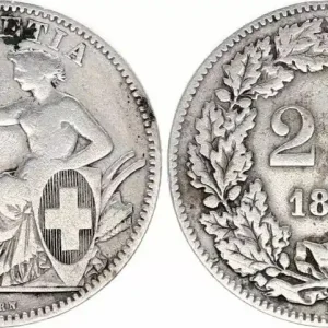 Suisse 2 Francs Helvetia - 1860 B Berne Seulement Aujourd’hui