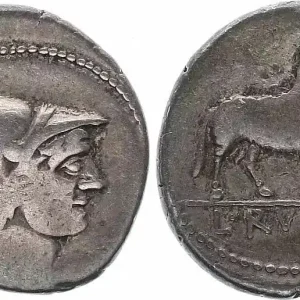 Rome Rép Denier, L. Rvsti Tête de Mars -76 Livraison Express