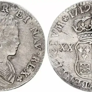 France 20 Sols Louis XV - Ecu de France-Navarre -1719 A Offre Spéciale