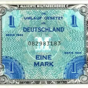 Billet Allemagne 1 Mark Impr. américaine - 1944 9 digit avec F - 082983183 Vente Directe