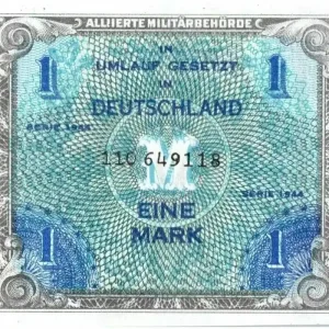 Meilleure Vente Billet Allemagne 1 Mark Impr. américaine - 1944 9 digit sans F