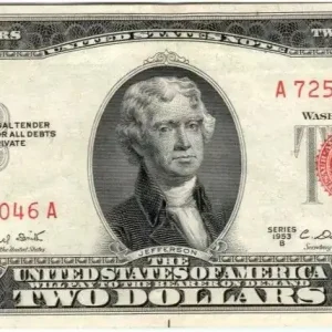 Meilleur Choix Billet USA 2 Dollars Jefferson - Monticello - 1953 B - A 72526046 A