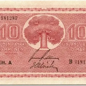 Billet Finlande 10 Markkaa Arbre - 1945 Litt. A - B 3181287 Meilleur Prix