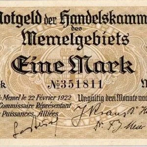 Billet Memel 1 MarkDune - 1922 Top Qualité