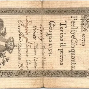 Billet Italie 50 Lire Lion - 01-06-1794 - 109799 Commande En Gros