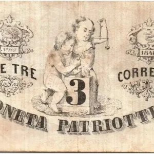 Soldes Billet Italie 3 Lire Venise et Milan - Lion de Venise 1848 - 110