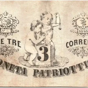 Billet Italie 3 Lire Venise et Milan - Lion de Venise 1848 - 4 Paiement Sécurisé