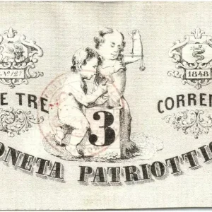 Achetez Aujourd’hui Billet Italie 3 Lire Venise et Milan - Lion de Venise 1848 - 127