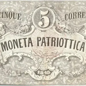 Billet Italie 5 Lire Armoiries de Venise et Milan - 1848 - 154 Nouvel Arrivage
