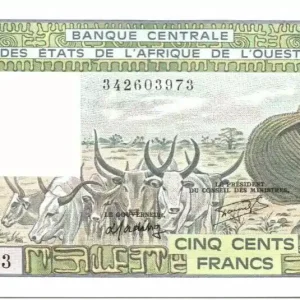 Billet BCEAO 500 Francs Togo -Vieil homme, zébus - 1985 Série S.14 - 342603973 Commander Maintenant