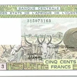 Billet BCEAO 500 Francs Togo - Vieil homme et zébus - 1985 Série Q.13 - 315973163 Promotion