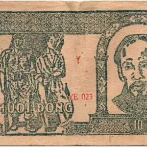 Quantité Limitée Billet Vietnam 10 Dong Ho Chi Minh, soldat, ouvrier - 1948 Série BC133-Y023