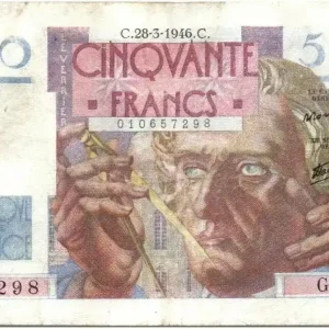 Retour Gratuit Billet France 50 Francs Le Verrier - 28-03-1946 Série G.5