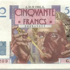 Billet France 50 Francs Le Verrier - 31-05-1946 Série G.25 Fait Main