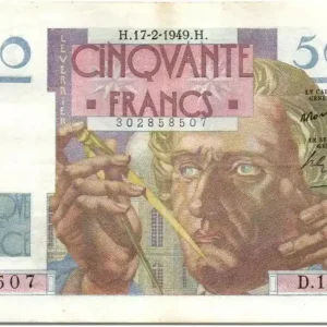Billet France 50 Francs Le Verrier - 17-02-1949 Série D.122 Nouvel Arrivage