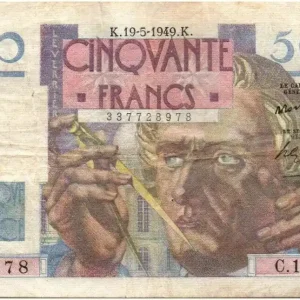 Billet France 50 Francs Le Verrier - 19-05-1949 Série C.136 Populaire