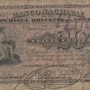 Livraison Express Billet Uruguay 20 Centisimos Mercure - 25-08-1887