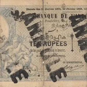 Retour Gratuit Billet Indes Françaises 10 Rupees 04-11-19 Neptune