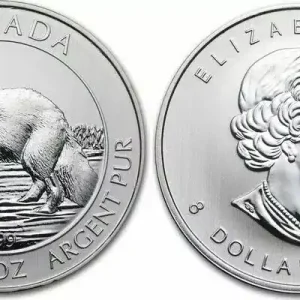 Gros Lot Canada 8 Dollars, Elisabeth II - Renard Polaire 1 1/2 Once 2014